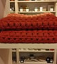 Handmade 7-Foot Puff Stitch Scarf: Rust Double-Strand Winter Accessory - Image 3