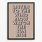 The Chain Lyric Poster Print - Retro Typography Wall Art