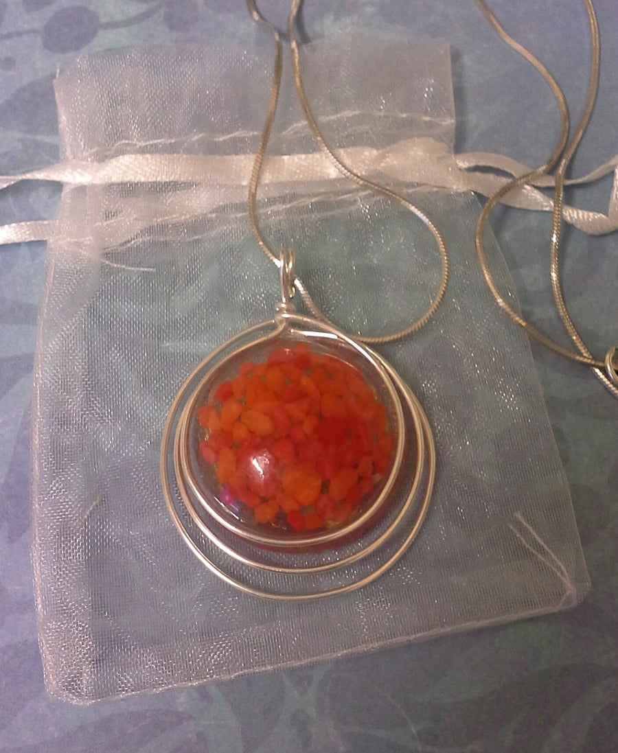 Resin Pendant with snake chain