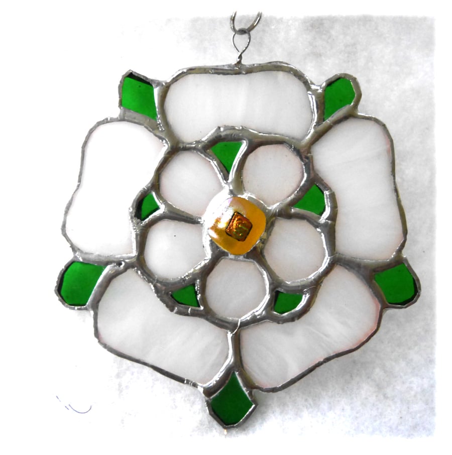 Yorkshire Rose Suncatcher Stained Glass