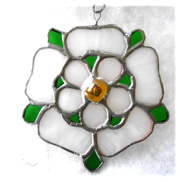 Yorkshire Rose Suncatcher Stained Glass