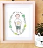 A5 Custom Children's Portrait Watercolour Illustration - Image 3