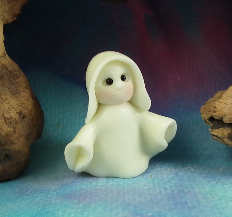 Ghost Gnome 'Chloee' under sheet glow-in-the-dark OOAK Sculpt