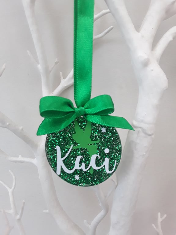 Personalised Tinkerbell Bauble,Tinkerbell Christmas Tree Decoration