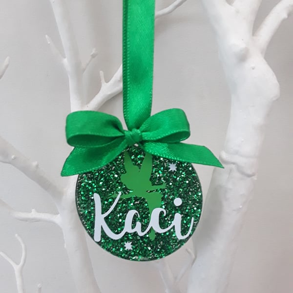 Personalised Tinkerbell Bauble,Tinkerbell Christmas Tree Decoration