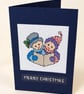 Handmade Cross Stitch Christmas Card – Traditional Carol Singers – 6 x 4 Inch - Image 4