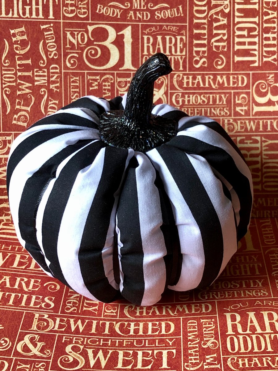 Fragranced Black and White Striped Pumpkin