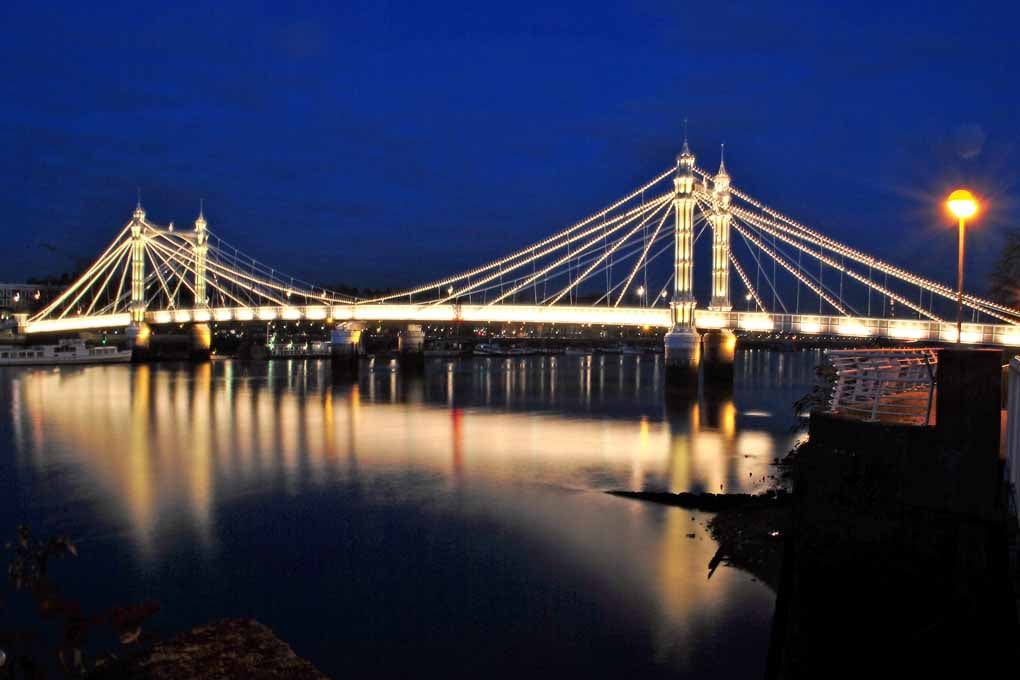 Albert Bridge London England UK 18"x12" Print