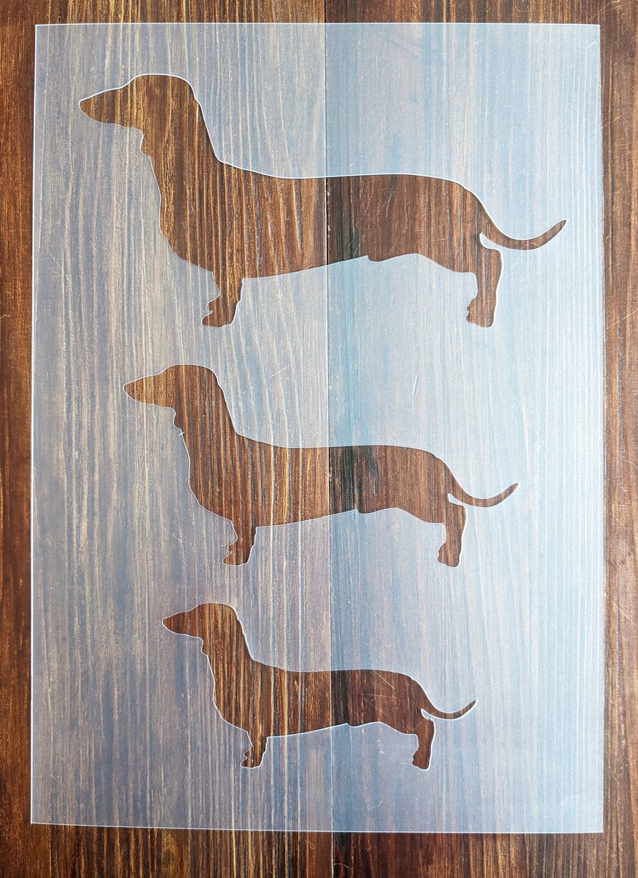 Dachshunds Stencil Reusable PP Sheet for Arts & Crafts, DIY