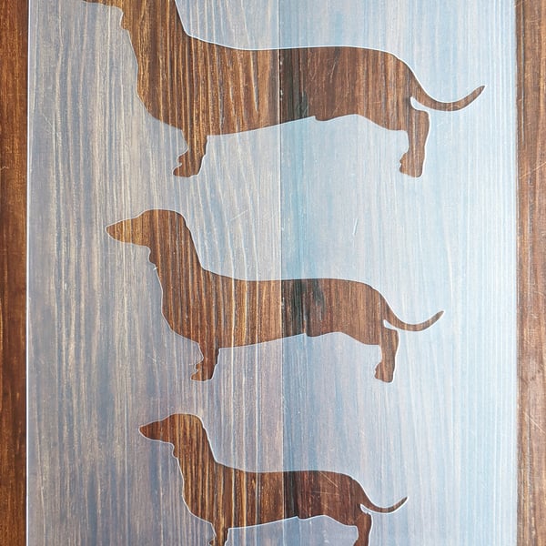 Dachshunds Stencil Reusable PP Sheet for Arts & Crafts, DIY