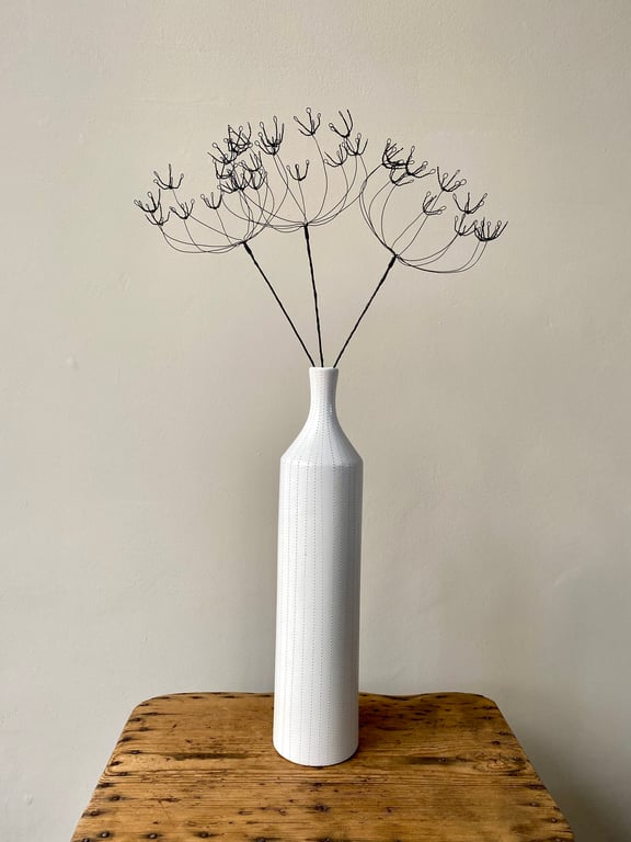 Cow Parsley Wire Flower Collection-Three floral stems-Wire Art Sculpture-Bouquet