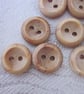 10 Small, Half Inch Concave Wooden Buttons - Image 3