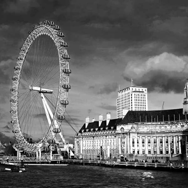 London Eye South Bank River Thames UK Photograph Print