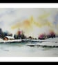 Frozen River, Original Watercolour Painting. - Image 2