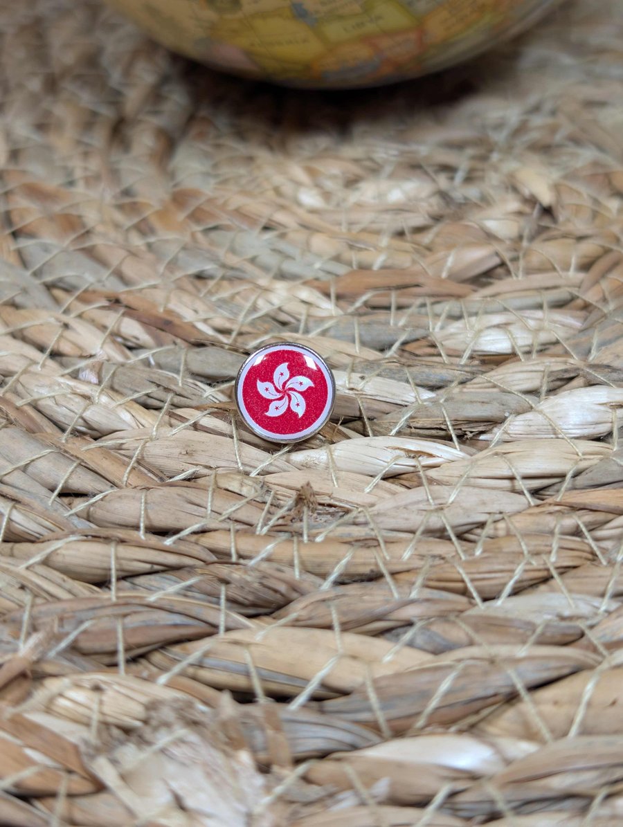 Hong Kong Flag Map Pin – China Travel Map Push Pin for Wooden Maps, Hong Kong