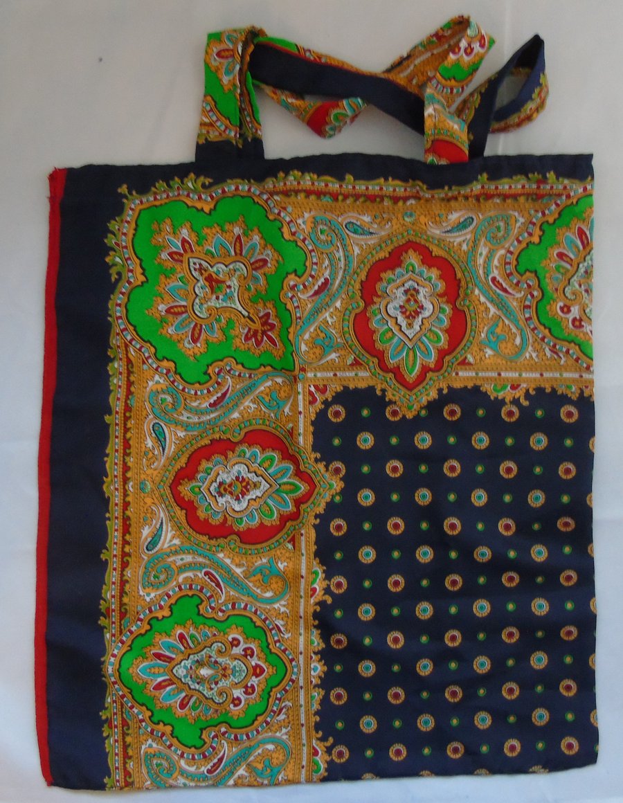 Vintage headscarf - Shopping or Tote Bag - Retro Pattern Print