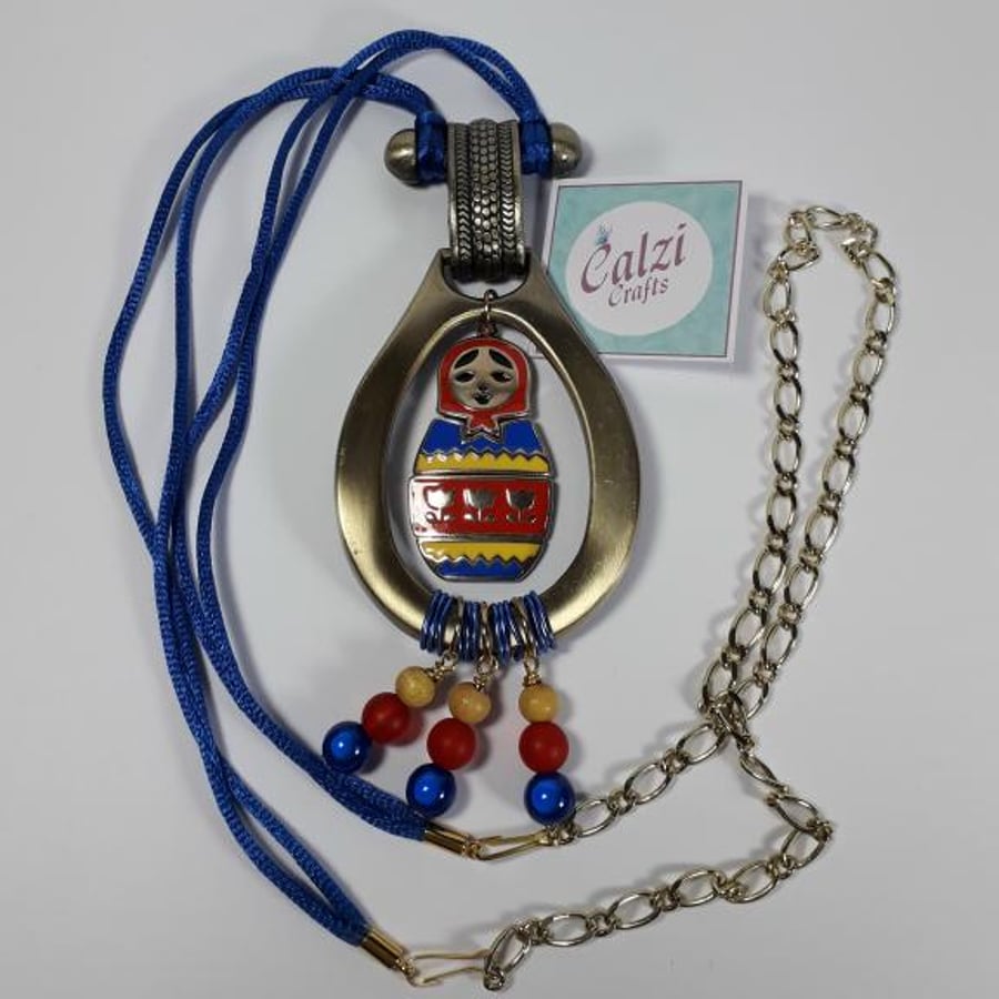Upcycled Buckle Necklace (Russian Doll)