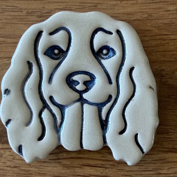 Handmade Ceramic Spaniel Fridge Magnet