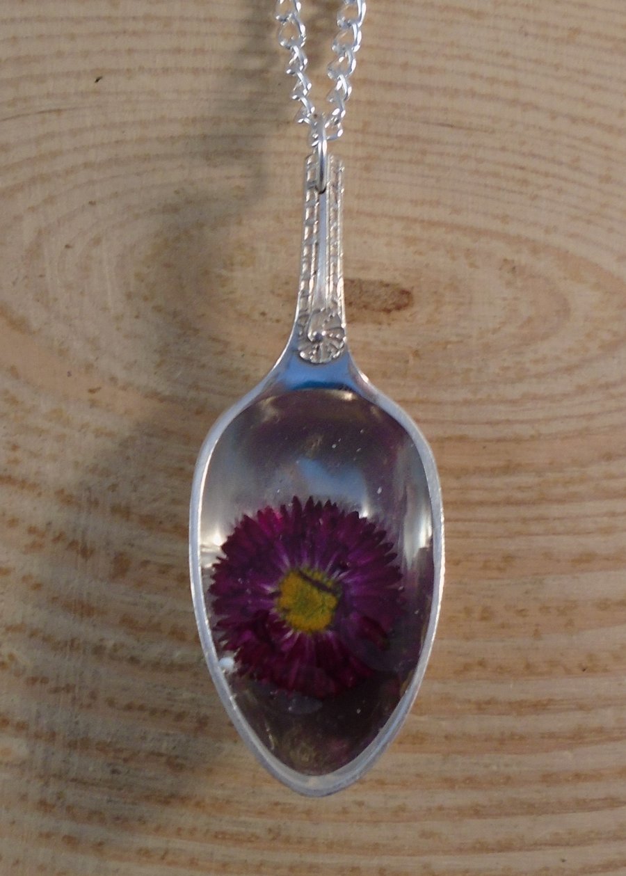 Upcycled Silver Plated Million Bells Flower Spoon Necklace SPN042001