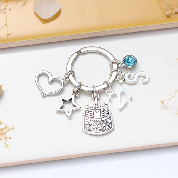 Personalised 21st Birthday Keyring - 21st Birthday Present, Friends 21st, 