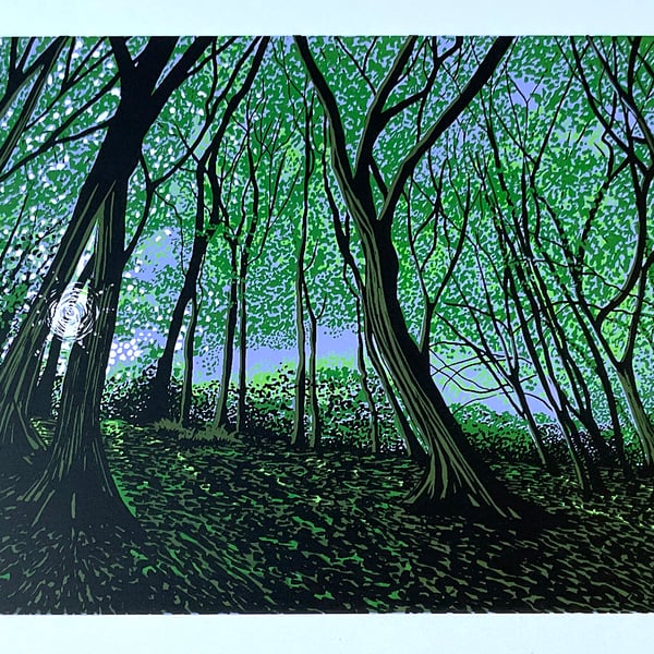 'Sunlight through the trees' original screen print - perfectly imperfect
