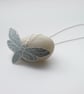 Moth pendant in grey and silver - Image 3