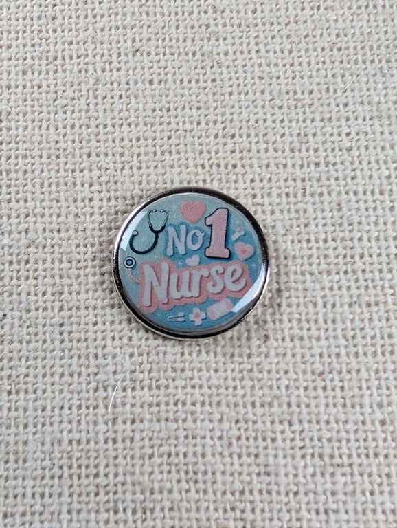 Number 1 Nurse - Nurse Themed Badge - Large Resin Topped Pin Badge 