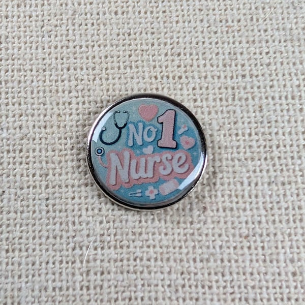 Number 1 Nurse - Nurse Themed Badge - Large Resin Topped Pin Badge 