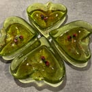 Green leaf heart dish 11x9.5cm