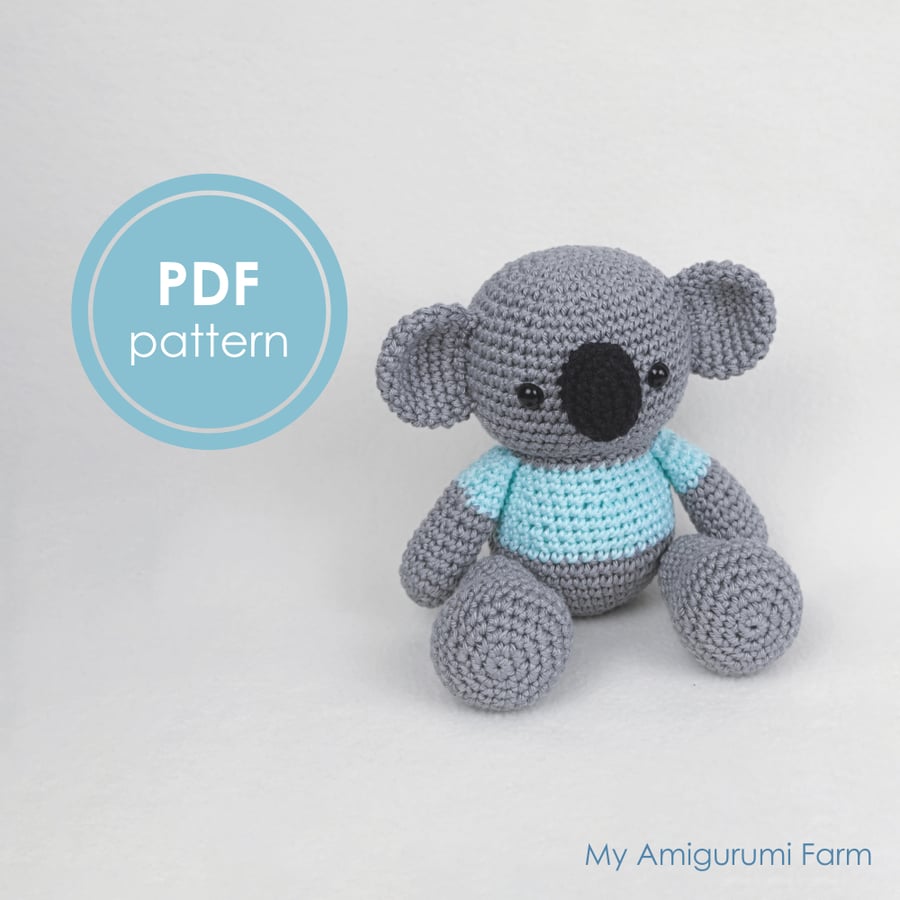 PATTERN: crochet koala pattern - amigurumi koala pattern - bear - PDF pattern