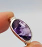 Handmade Organic Silver Ring with Trapiche Amethyst - Size N - Image 2