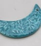 Jade Green Leaf Pattern Ceramic Crescent Bib Pendant - Image 2