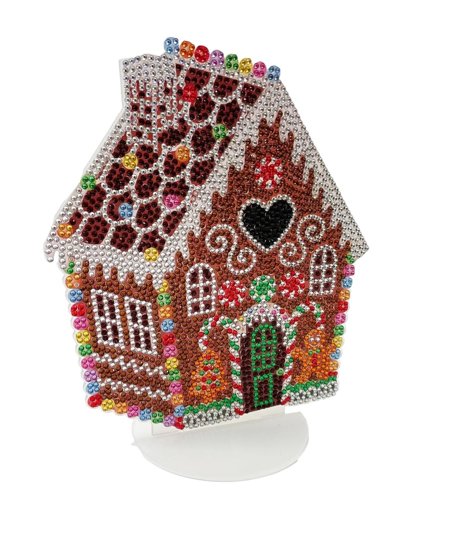 5D DIY Cute Christmas Gingerbread House Diamond Painting Art Kit Embroidery Rhin