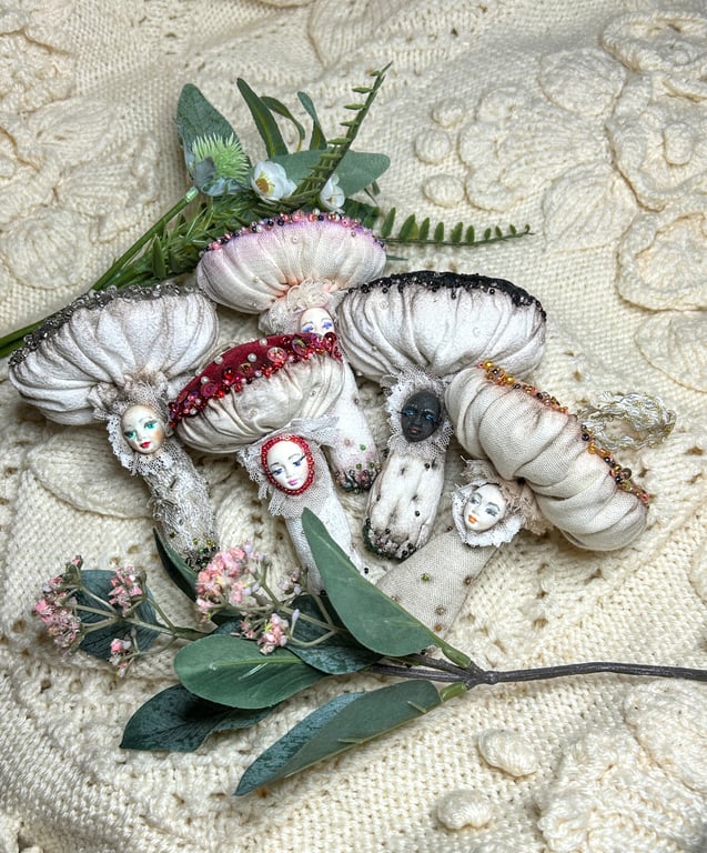 Textile Hanging Toadstools Home Decor Hanging Mushrooms Christmas