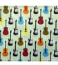 Fabric Handmade Pretty Cotton Tea Towel with a Coloured Guitar Design. - Image 3