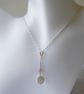 Strawberry Moon Necklace - Strawberry Quartz, Mother of Pearl & Sterling Silver - Image 2