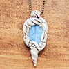 Larimar and Polymer Clay Amulet Pendant