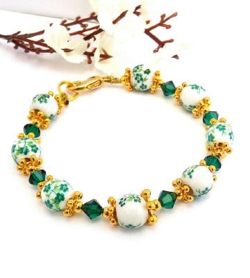 Ceramic and Crystal Bracelet,