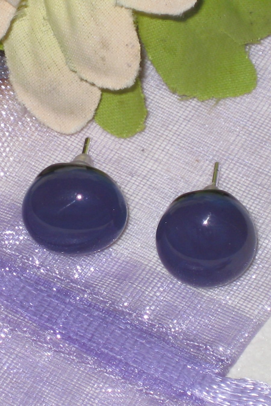 Fused glass stud earrings