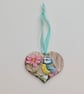 Bluetit wooden hanging heart decoration, garden bird, gift for a bird lover  - Image 5