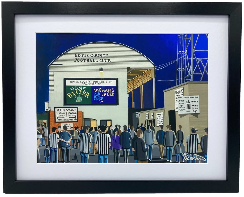 Notts C. Framed & Unframed Art Print County Football FC Meadow Lane Stadium Gift