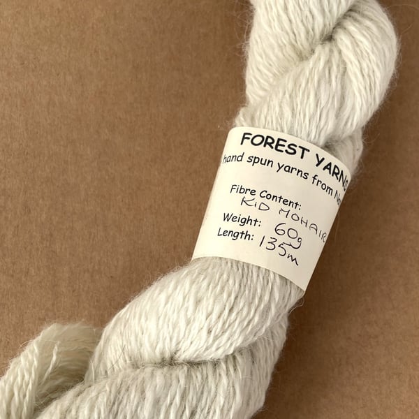 HANDSPUN KID MOHAIR, ECRU, 60g
