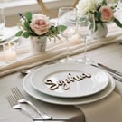 Large laser cut wooden table place names, wedding place settings
