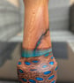 Handcrafted Yew ,  Lacewood , Banksia Vase with Blue & Green Resin . Peacock v - Image 5