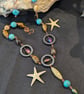 Chalk Turquoise, Tigers Eye & Hematite Non-tarnish Copper Necklace - Folksy
