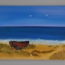 Original beach landscape on canvas