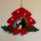 Hand Stitched Nativity Decoration