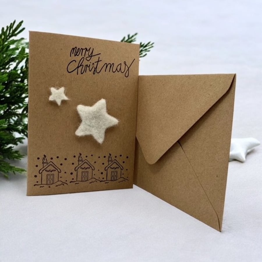 Houses and Stars Christmas Card