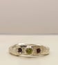 Sterling Silver Peridot Garnet Ring - Size J