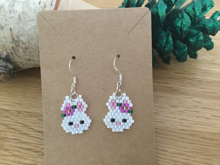 Beaded Cute Bunny Rabbit Earrings